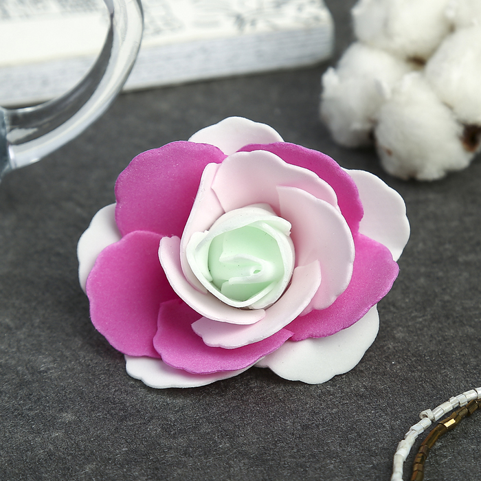 Декор для творчества "Четырёхцветная роза" розовые оттенки 5х5 см