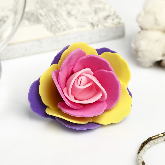 Декор для творчества "Четырёхцветная роза" разноцветье 5х5 см