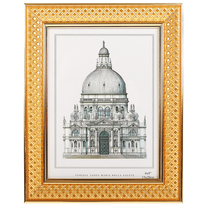 Фоторамка пластик 15х20 см "Золотые ромбы" 25х19,5 см