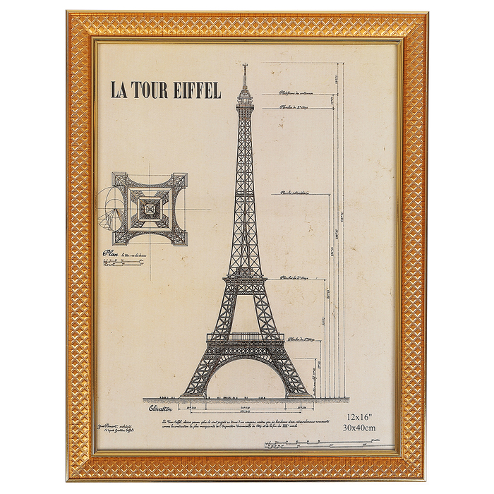 Фоторамка пластик 30х40 см "Золотые ромбы"