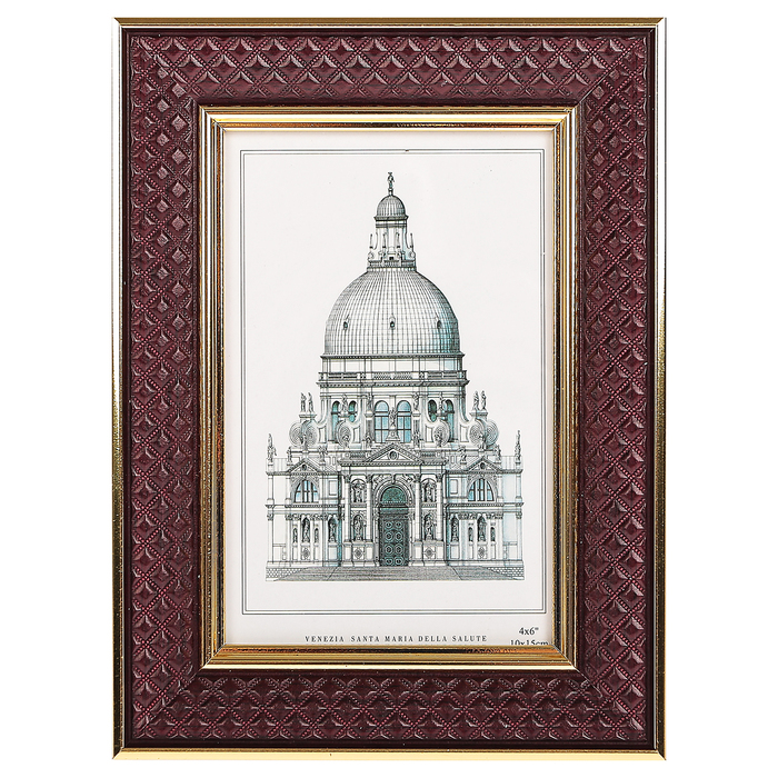 Фоторамка пластик 10х15 см "Бордовые ромбы" 20х15 см