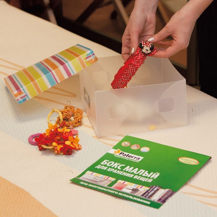 Бокс для хранения вещей малый, складной, с крышкой 21х21х11,5 см