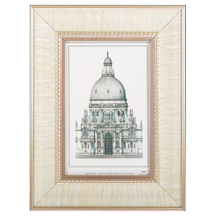 Фоторамка пластик 10х15 см "Монако. Белый перламутр" 20,7х15,7 см