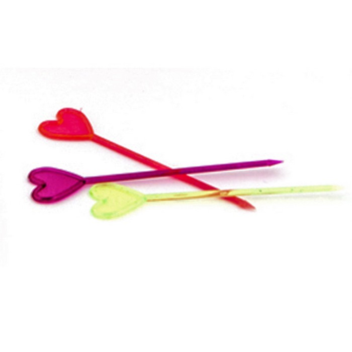 Декоративные пики "СЕРДЕЧКО", 8,5 см, 35 шт, цвет МИКС