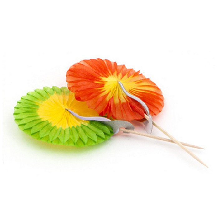 Декоративные пики "РАЙСКИЙ ЦВЕТОК", 15 см, 12 шт, МИКС