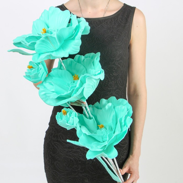 Цветы для фотосессий "Букет астр" мятный 30х30х130 см