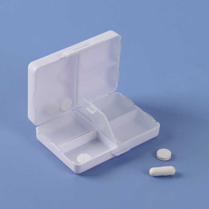 Таблетница «Быстрая аптечка», 9 × 6 × 2,5 см, 7 секций, цвет белый