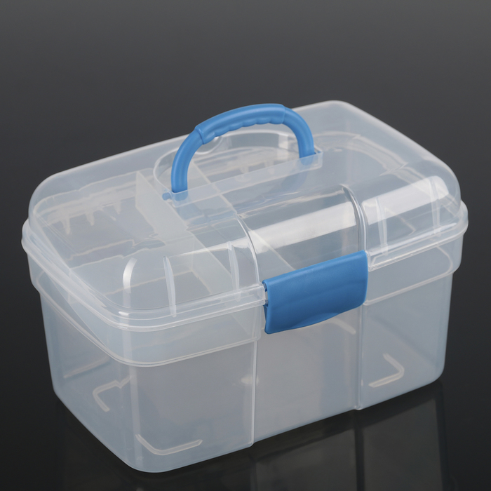 Бокс для хранения, 2 яруса 5 отделений, цвет МИКС