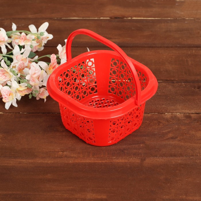 Корзина с ручкой, цвет МИКС