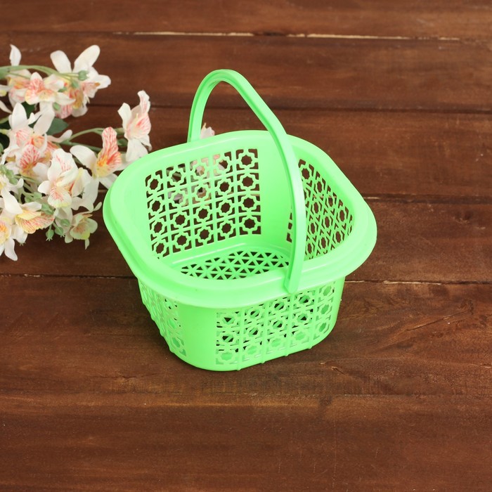 Корзина с ручкой, цвет МИКС