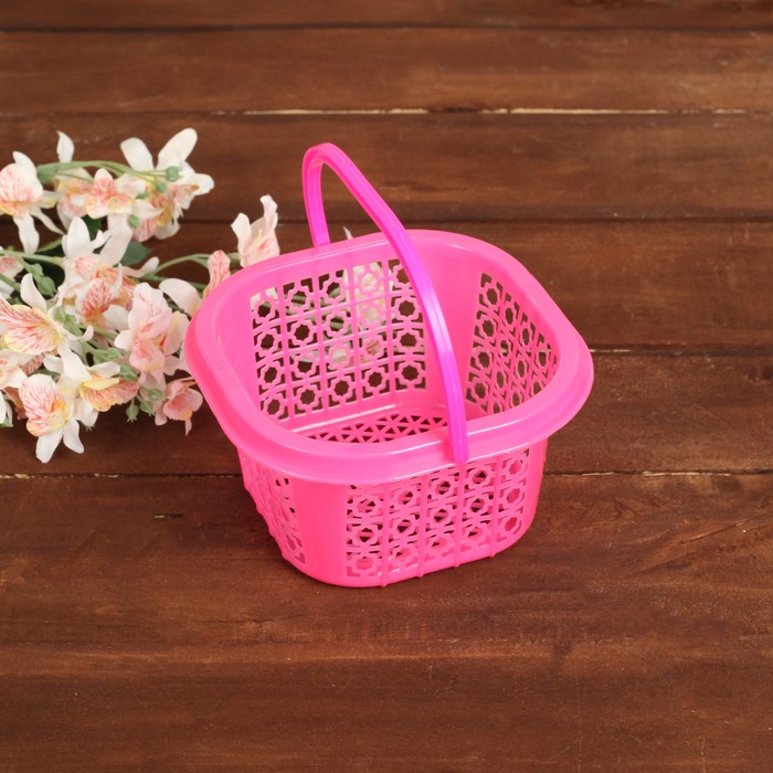 Корзина с ручкой, цвет МИКС