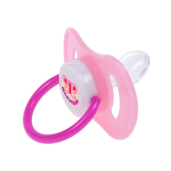 Пустышка силиконовая ортодонтическая «Малышка», от 0 до 6 мес., цвет розовый