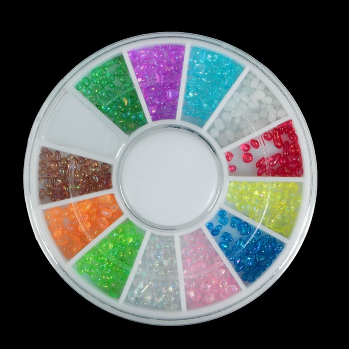 Галька для декора ногтей, цвет неоновый МИКС