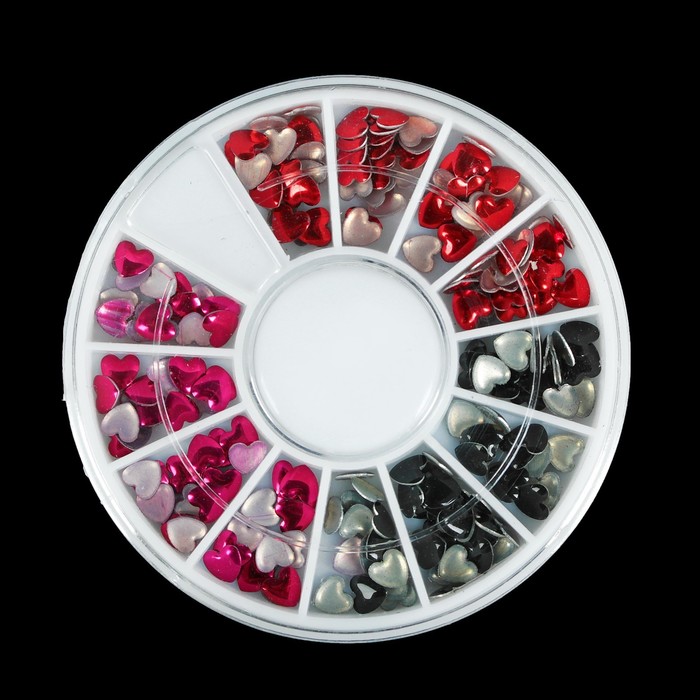 Заклёпки "Сердечки" для декора ногтей, 4мм, цвет МИКС