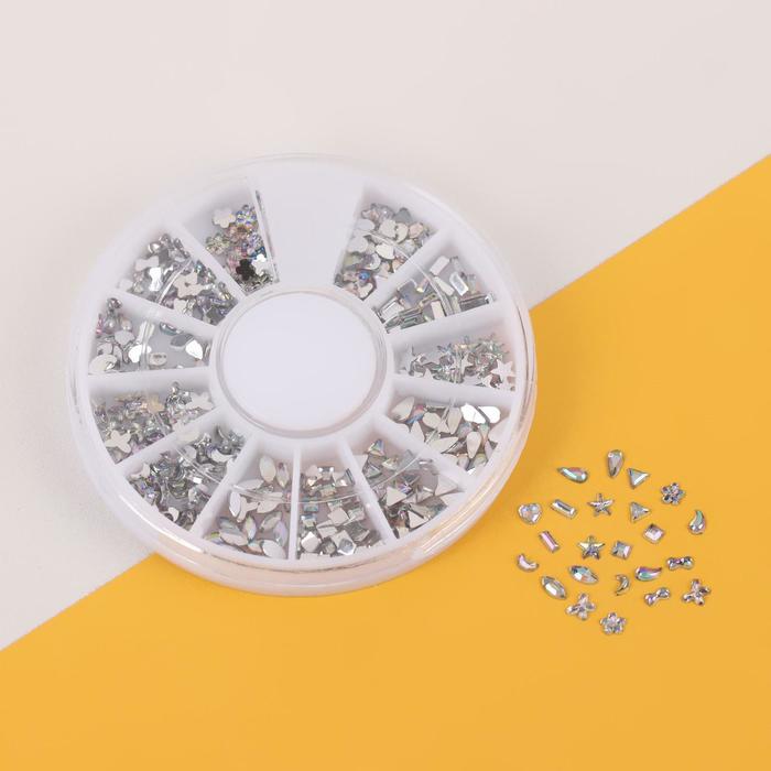 Стразы "Ассорти" для декора ногтей, 2-3мм, цвет серебряный