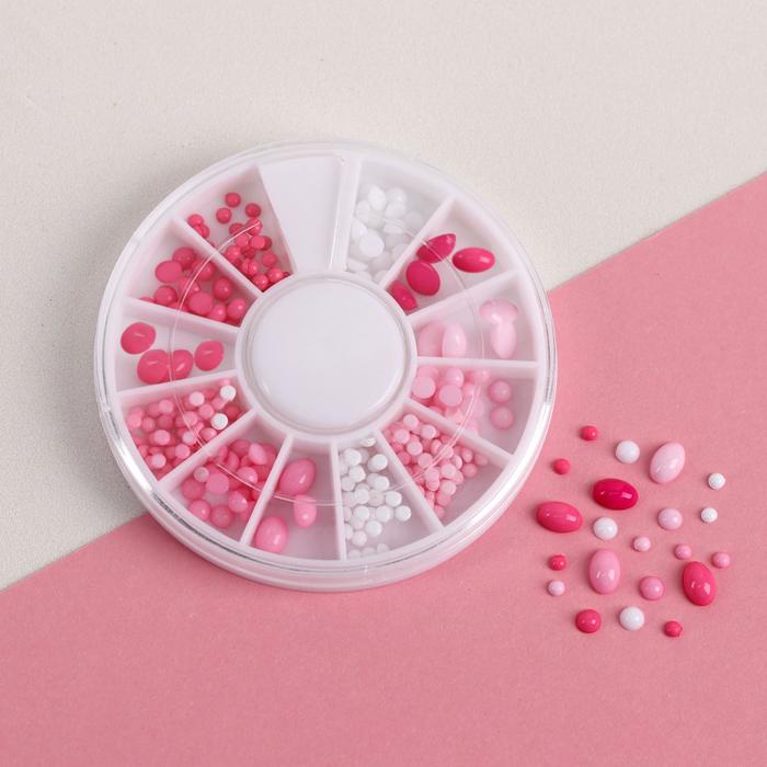 Галька для декора ногтей, цвет розовый МИКС