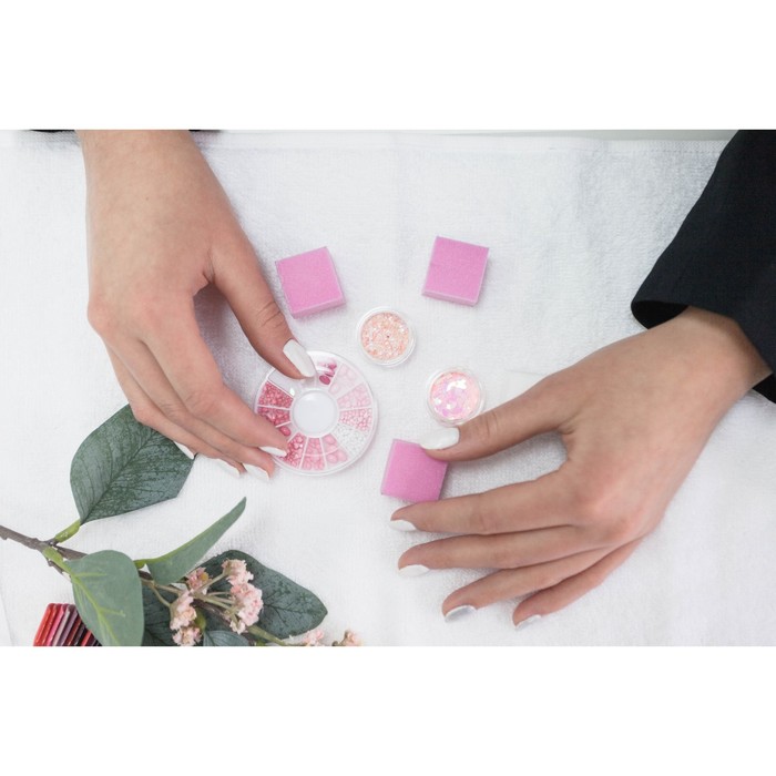 Галька для декора ногтей, цвет розовый МИКС