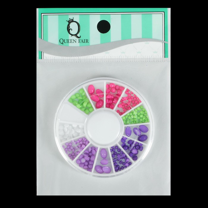 Галька для декора ногтей, цвет ягодный МИКС