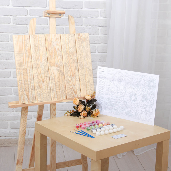 Арт по дереву "Букет гербер"