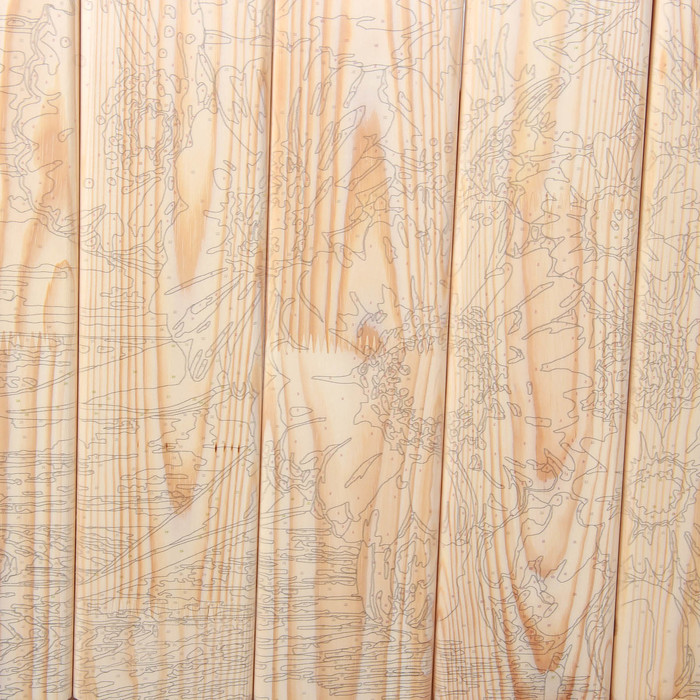 Арт по дереву "Букет гербер"