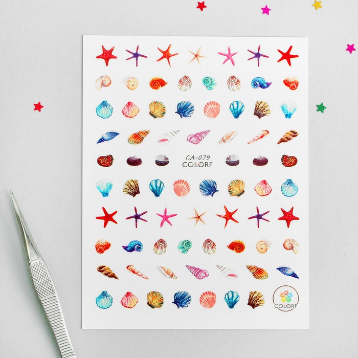 Наклейки для ногтей "Ракушки"