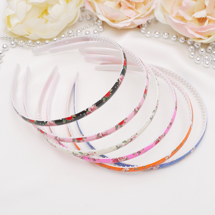 Ободок для волос "Оливия" 0,8 см, розы, микс