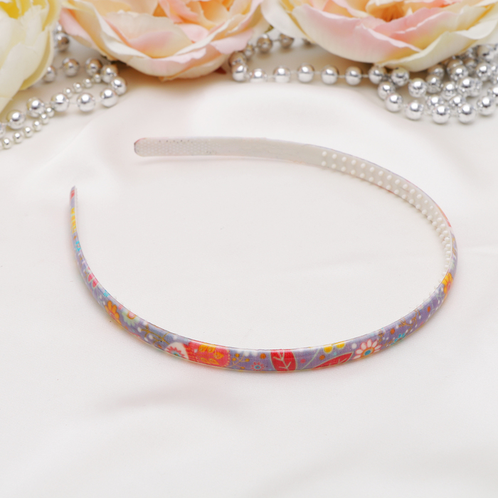 Ободок для волос "Оливия" 0,8 см, узорные листья, микс