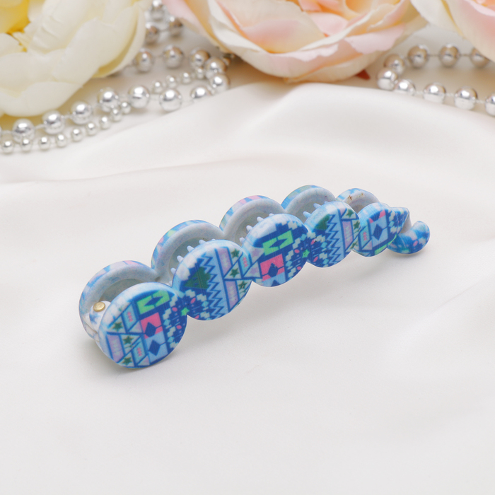 Банан для волос "Оливия" 9,5 см, круги, синий