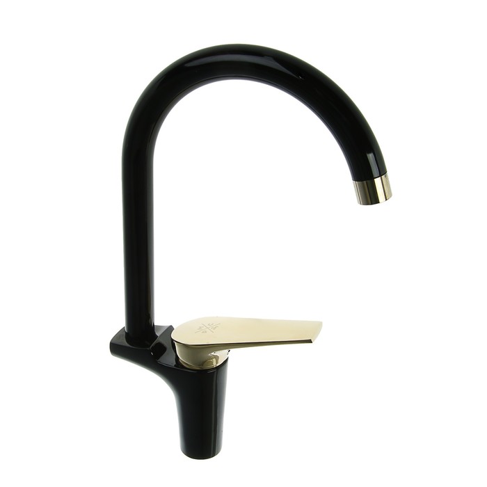 Смеситель для кухни RMS SL122BL-017F, однорычажный, высокий излив, черный/золото