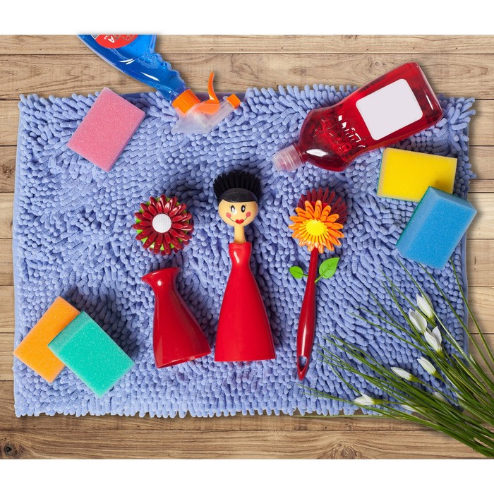 Щетка для посуды "Цветок" 7х7х7 см, цвет МИКС