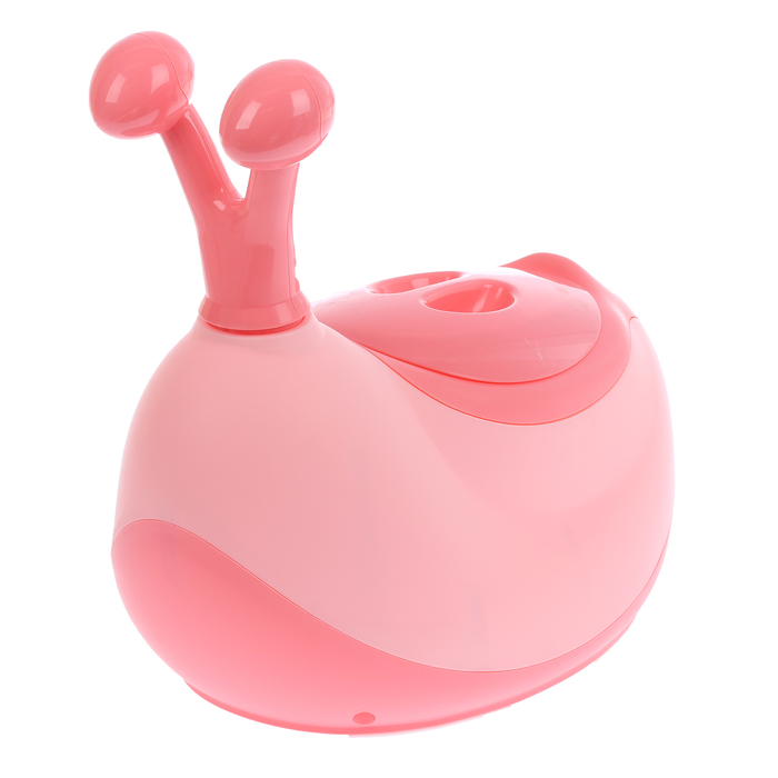 Горшок-игрушка «Улитка» с крышкой, съёмная чаша + ёршик в комплекте, цвет розовый