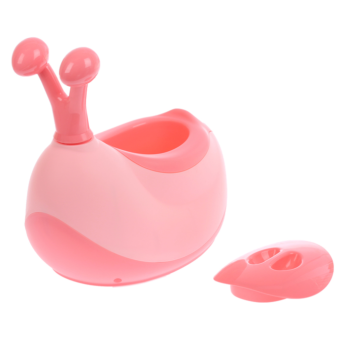 Горшок-игрушка «Улитка» с крышкой, съёмная чаша + ёршик в комплекте, цвет розовый