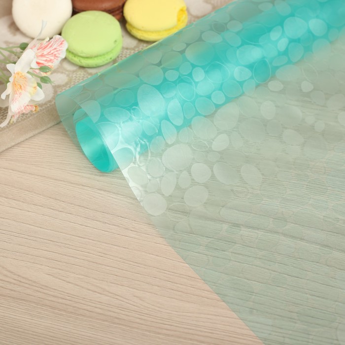 Коврик противоскользящий "Пузыри" 30х90 см, цвет голубой