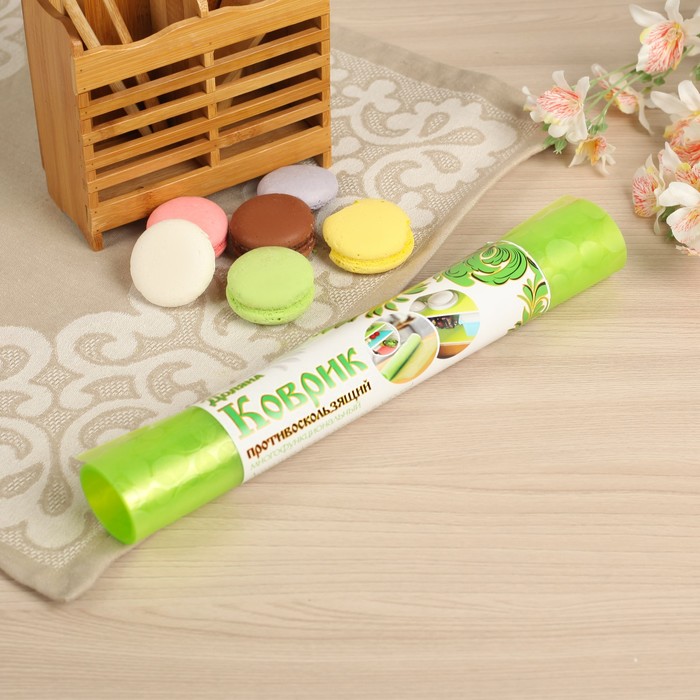 Коврик противоскользящий "Пузыри" 30х90 см, цвет зелёный