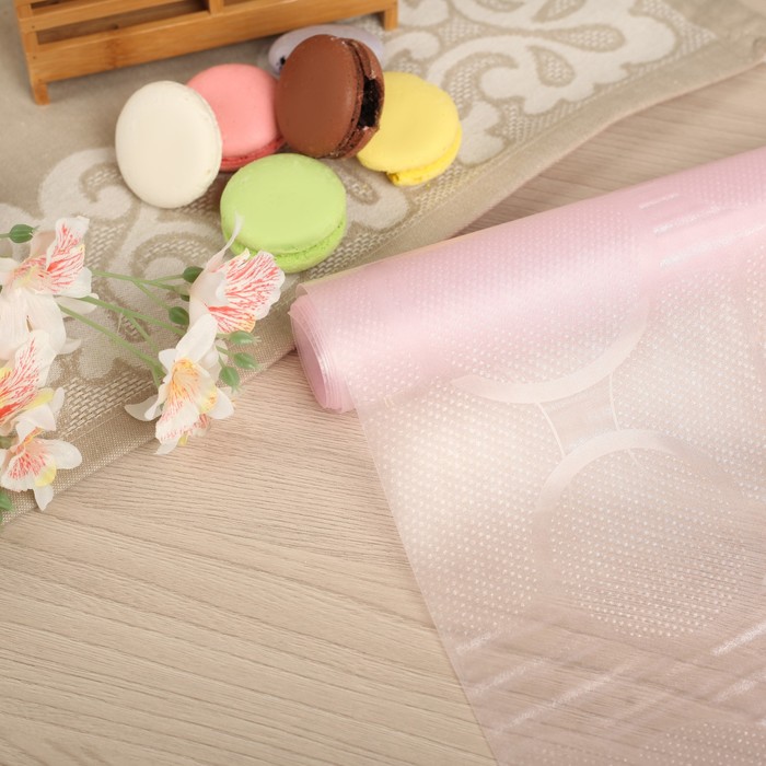 Коврик противоскользящий "Фигуры" 45х90 см, цвет розовый