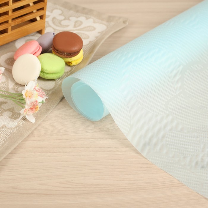 Коврик противоскользящий "Фигуры" 45х90 см, цвет голубой