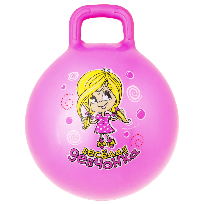 Мяч-попрыгун с ручкой "Счастливые улыбки", d=45 см, 350 гр, МИКС