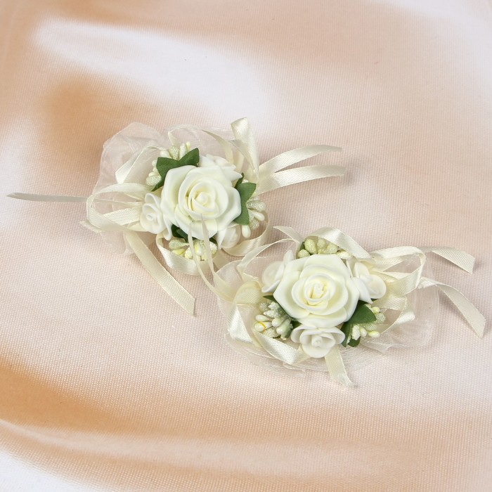 Бутоньерка №3, айвори, 2шт.