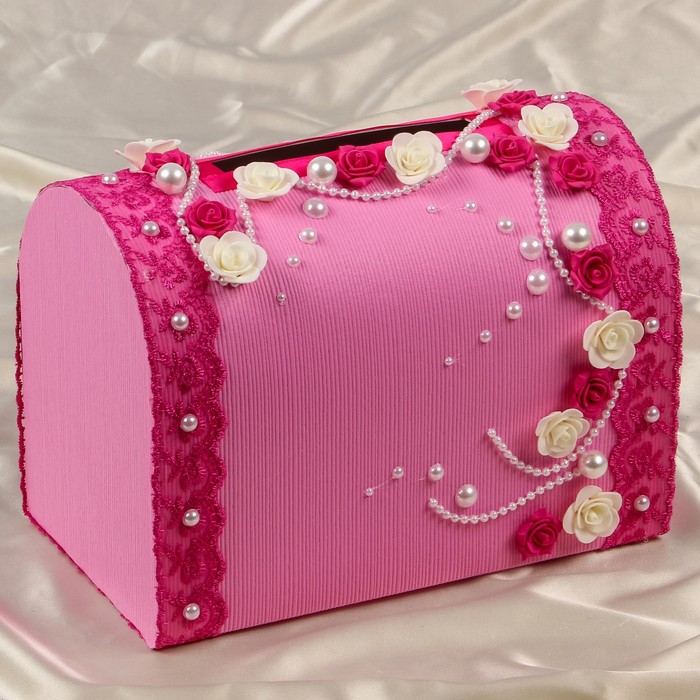 Коробка для денег «Айро», ярко-розовая, неразборная