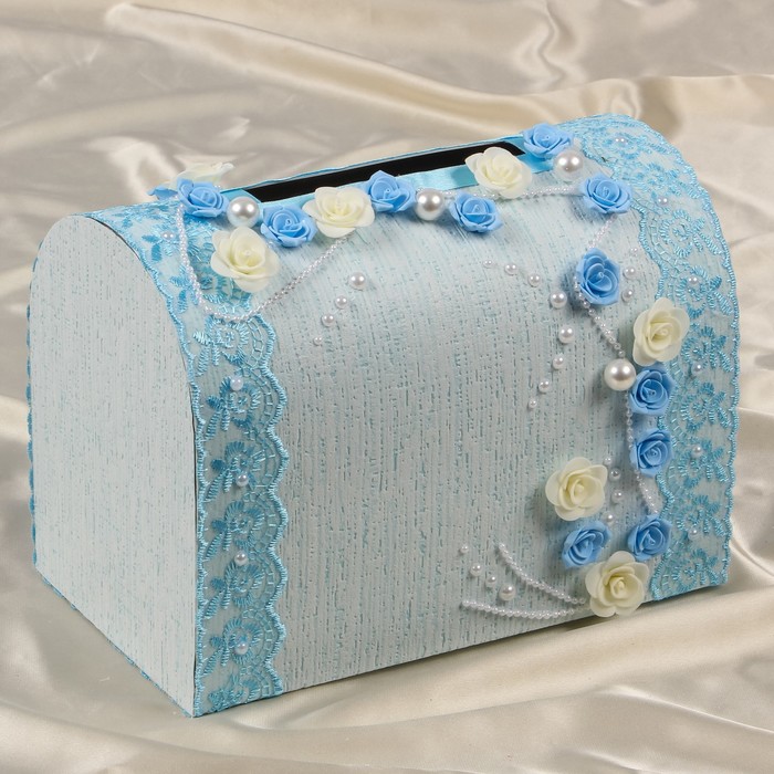 Коробка для денег «Айро», голубая, неразборная