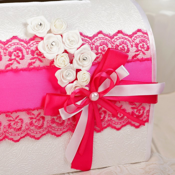 Коробка для денег «Аврора», ярко-розовая, неразборная