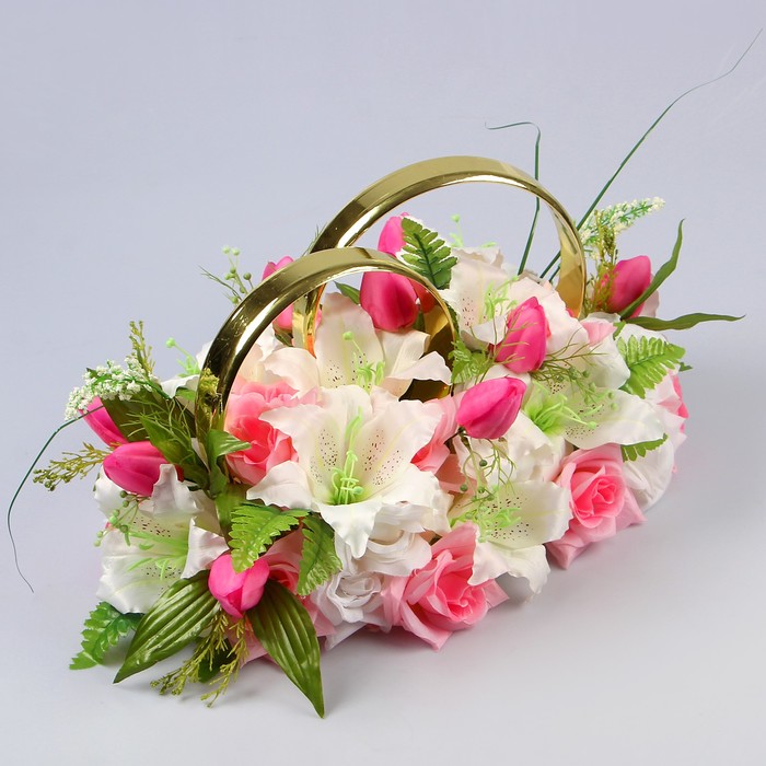 Кольца для украшения зала «Алиса», бело-розовые