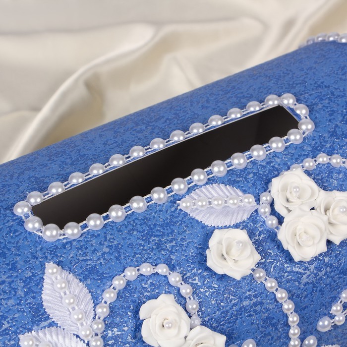 Коробка для денег «Ирэн», синяя, неразборная