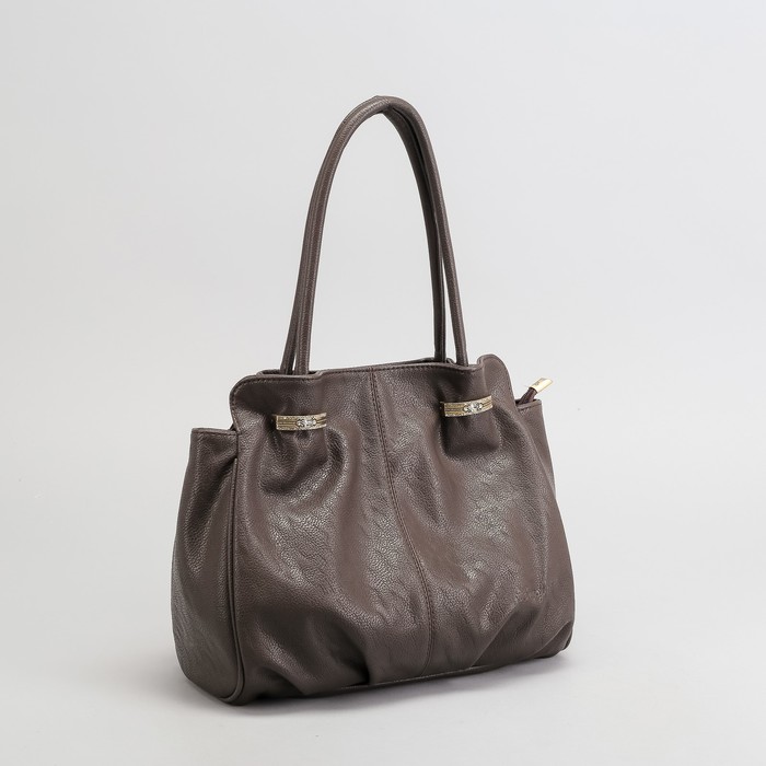 Сумка женская, отдел на молнии, наружный карман, цвет серый