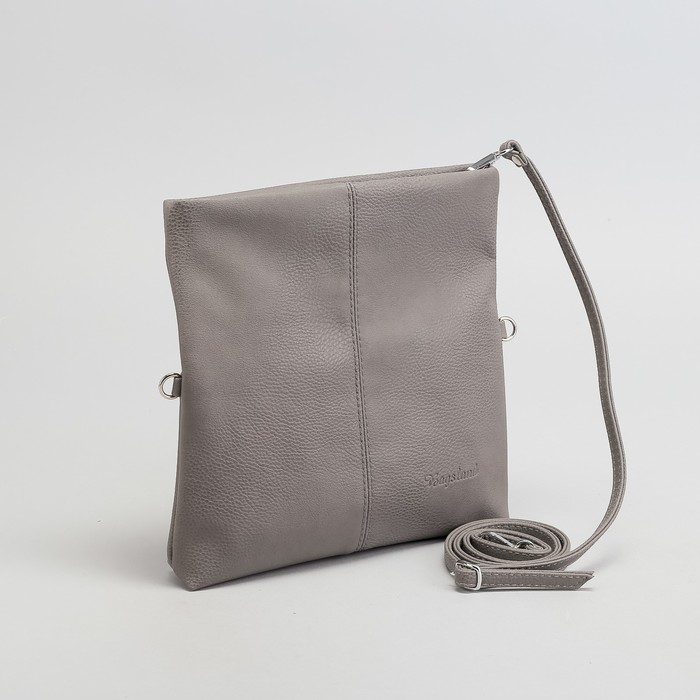 Сумка женская, отдел на молнии, наружный карман, цвет серый