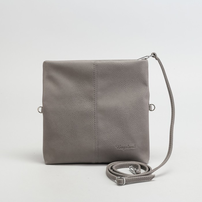 Сумка женская, отдел на молнии, наружный карман, цвет серый