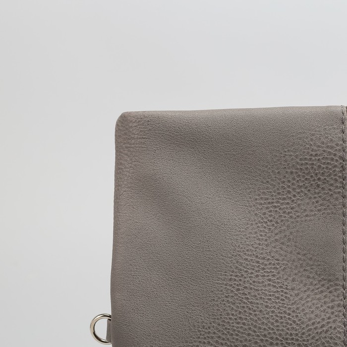 Сумка женская, отдел на молнии, наружный карман, цвет серый