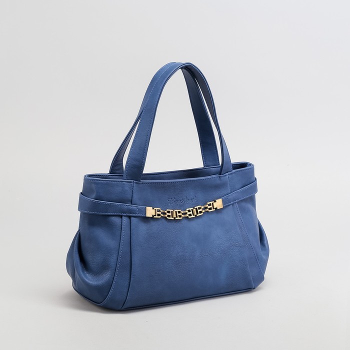 Сумка женская, отдел на молнии, наружный карман, цвет синий