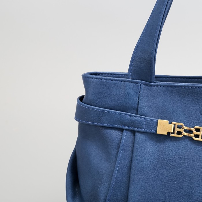 Сумка женская, отдел на молнии, наружный карман, цвет синий