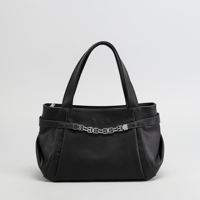 Сумка женская, отдел на молнии, наружный карман, цвет чёрный